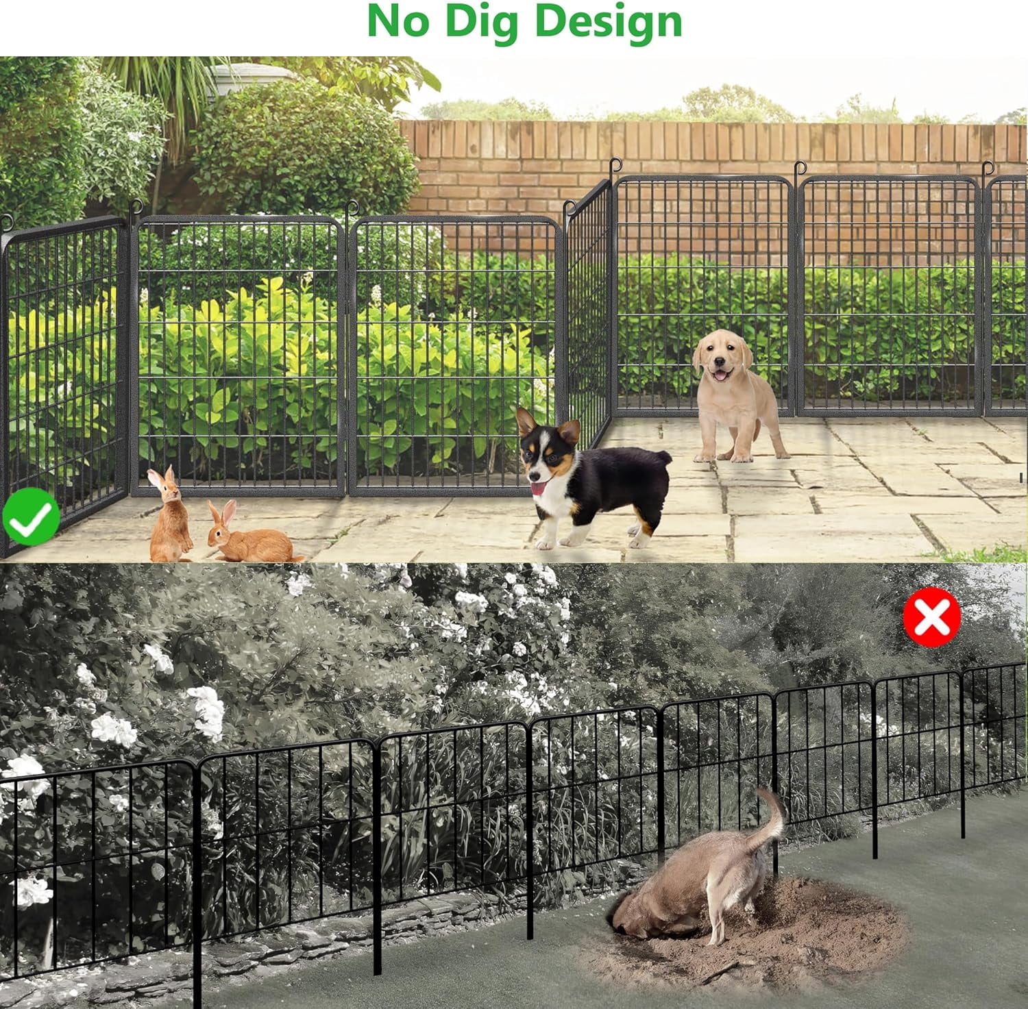 Jhsomdr Decorative Garden Fence 32" Height 20 Panels Heavy Duty Metal No Dig Animal Barrier Garden Wire Fencing for Yard