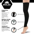 thumbnail image 2 of Mojo Thigh High for Women and Men (3 Pairs) 20-30mmHg with Grip Top - Black, Large, 2 of 5