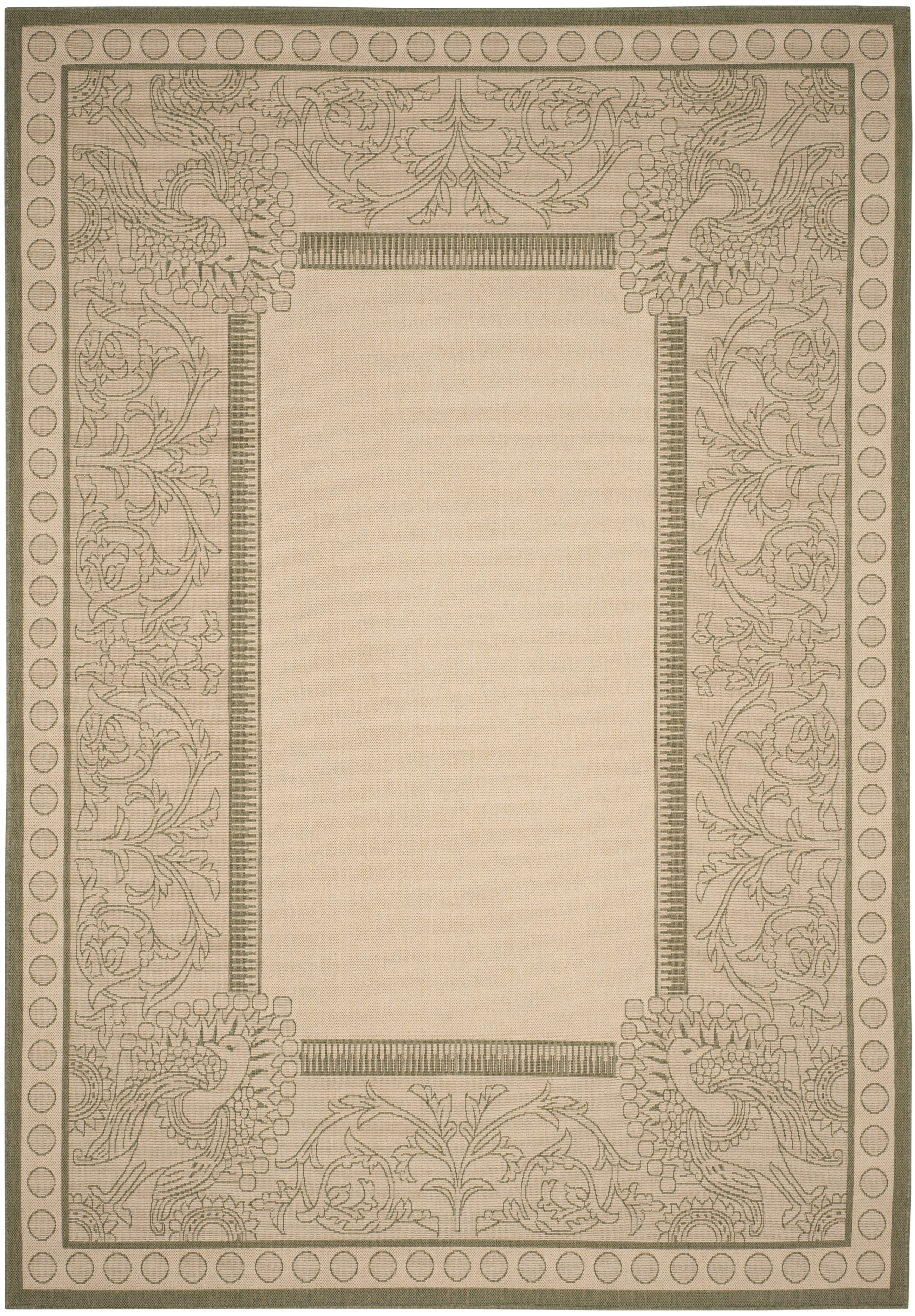 Safavieh Courtyard Cooper Botanical Indoor/Outdoor Area Rug, Natural/Olive, 8' x 11'