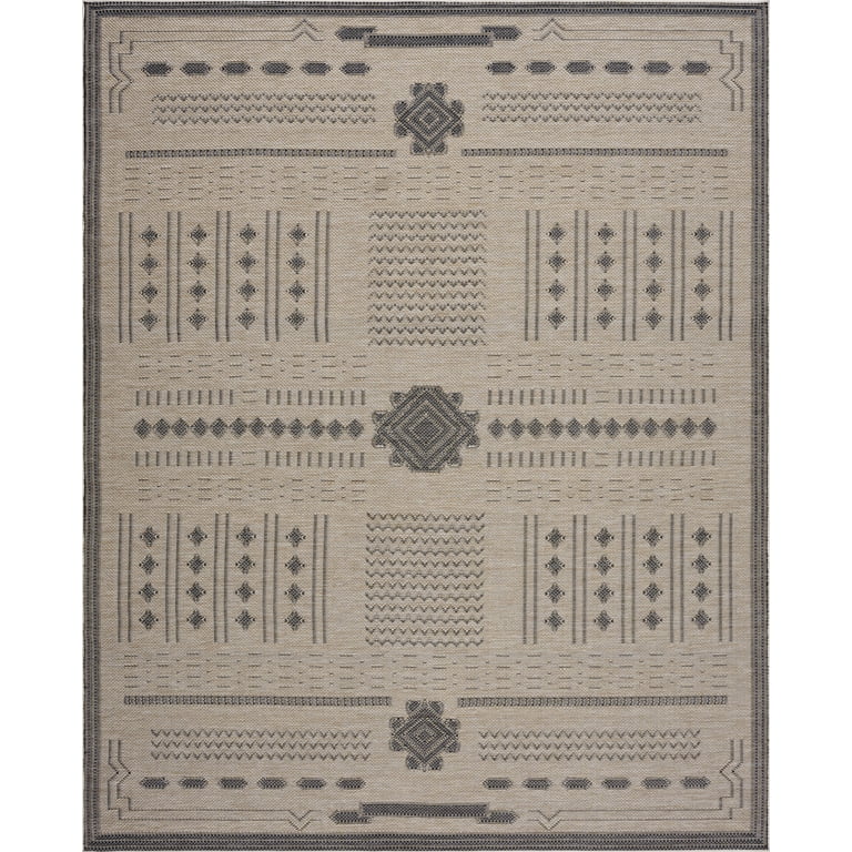 新品 tenbox original rug 10匣 ラグマット＋おまけ Bliss Rugs Bailey Transitional 8' x 10' Black and Natural Indoor