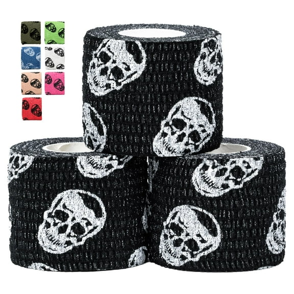 Gymreapers Hook Grip Weightlifting Tape (3 pack) Premium Adhesive Thumb Skull Tape for Finger Protection, Powerlifting, Exercise & Cross Training - Athletic Sweat Proof Tape