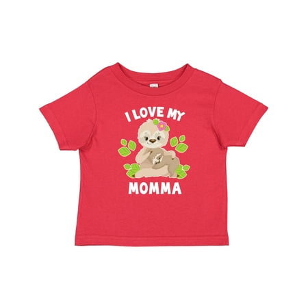 

Inktastic Cute Sloth I Love My Momma with Green Leaves Gift Baby Boy or Baby Girl T-Shirt