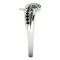 thumbnail image 3 of Solitaire with Accents Engagement Ring for Women - 0.22ct Simulated Emerald in 14K White Gold Promise Ring, 3 of 7