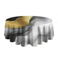 thumbnail image 5 of Black and Gold Marble Glitter Streaks Pattern Round Tablecloth 60"x60",Wrinkle Wipeable Table Cloth for Kitchen Dining Room Picnic Patio Party, 5 of 6