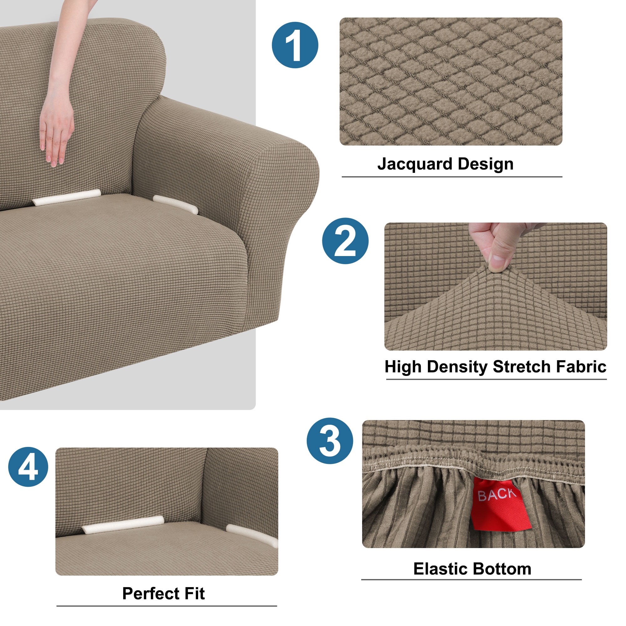 Unique Bargains Stretch Slipcover Washable Furniture Covers for Dogs Fallow X Large