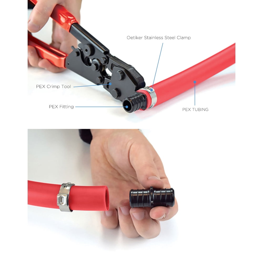 PEX Crimp Tool with Lock Hook Compatible with all Oetiker Cinch Clamps