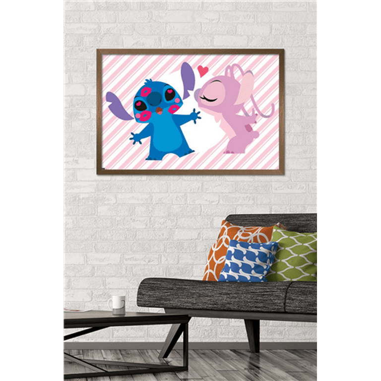 Disney Lilo and Stitch - Angel and Stitch Wall Poster, 22.375 x 34 Framed