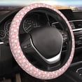 thumbnail image 3 of Lsque Cute Pink Snowman Cat Ultra Soft Car Steering Wheel Cover for Women, Standard 15 inch Size for Truck Van SUV Auto, 3 of 8