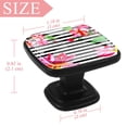 thumbnail image 4 of 4 Pcs Square Cabinet Handle Cupboard Knob Drawer Pulls Handle Tropical Stripe Floral Drawer Knobs with Screws Furniture Decoration, 4 of 7