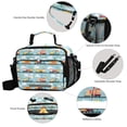 thumbnail image 3 of FORMRS Student Insulated Lunch Bag with Shoulder Strap Reusable Cooler Box for School, Cartoon Train Pattern, 3 of 9