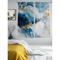 thumbnail image 4 of Sheer Curtains 63 Inches Long, Blue Oil Painting Light Filtering Window Curtains for Living Room/Bedroom, Modern Marble Art Abstract Rod Pocket Voile Sheer Curtain Drapes, 52"W x 63"L, 2 Panels, 4 of 8