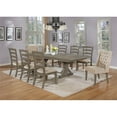 thumbnail image 2 of Rustic 9pc Dining Set with Beige Linen Chairs and Extendable Wood Dining Table, 2 of 9