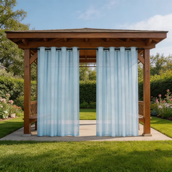 Sheer Voile Curtains Long Transparent Drapes Double Rod Pocket Gauze Curtains for Living Room Bedroom Sliding Glass Door