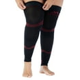 thumbnail image 6 of 2XL Plus Size Compression Sleeve 20-30mmHg for Men and Women Circulation - Wide Calf Footless Compression Thigh High Stockings with Grip Top Band for Nurses, Drivers, Doctors - Black/Red, XX-Large, 6 of 9