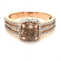 Natural Brown Diamond Ring - 925 Sterling Silver Ring - Brown Gemstone Handmade Jewelry