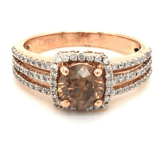 Natural Brown Diamond Ring - 925 Sterling Silver Ring - Brown Gemstone Handmade Jewelry