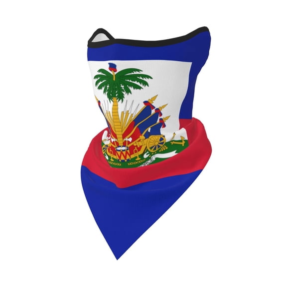 Haitian Flag Neck Gaiter Balaclava Face Scarf Mask Quick-Dry Half Masks For Women Men Sun Protection Breathable Dustproof