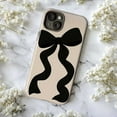 thumbnail image 5 of Minimalist Black Bow iPhone Case, Neutral Beige Aesthetic Girly Phone Cover, Chic Ribbon Design for iPhone 16 15 14 13 12 11 Pro Max Plus Mini, 5 of 6