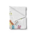 thumbnail image 2 of Saying Soft Flannel Fleece Throw Blanket, Childish Doodle Artwork with Colorful Chalk Style Painting Flowers Birds, Cozy Plush for Indoor and Outdoor Use, 50" x 60", Multicolor, by Ambesonne, 2 of 5