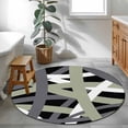thumbnail image 3 of Round Rugs 3 Ft, Sage Green Black Geometric Non Slip Area Rugs for Kitchen Bedroom Entryway, Modern Art Abstract Grey Line Washable Carpet Runner Rug Floor Mats for Bedroom Home Decor, 3 of 8