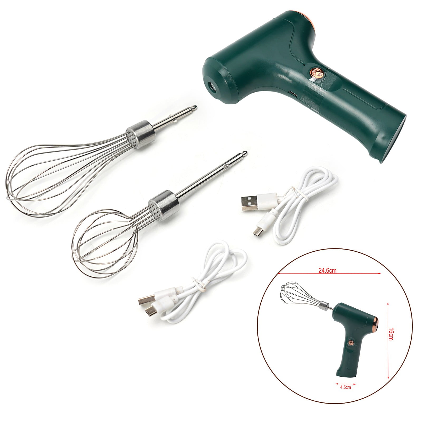 Portable Electric Food Mixer Wireless Hand Blender-3 Speeds Powerful Dough Egg Beater Baking Cake Cream Whipper Kitchen Tool
