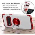 thumbnail image 6 of Designed for Samsung Galaxy S10 Plus / S10+ Case 6.4" Rotating Ring Holder Crystal Clear Back Shock-Absorption Electroplated Frame Soft TPU Bumper Cover Phone Case - Red, 6 of 14