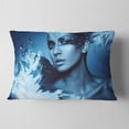 thumbnail image 2 of Designart Woman with Snow Splash - Portrait Throw Pillow - 12x20, 2 of 5