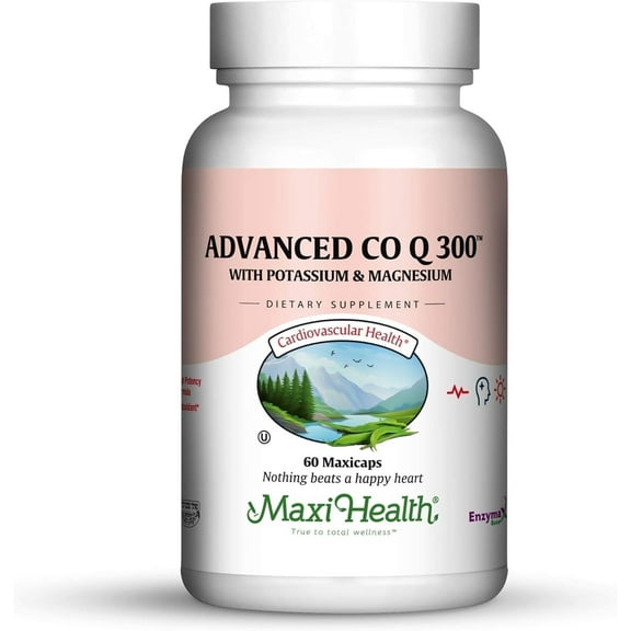 Maxi Health Coenzyme Q10 Supplement – Advanced CoQ10 300 for Heart Health & Energy Support – 60 Capsules – Kosher