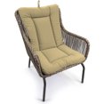 thumbnail image 3 of Jordan Manufacturing Sunbrella 38" x 21" Canvas Heather Beige Solid Rectangular Outdoor Wrought Iron Chair Cushion with Ties and Hanger Loop, 3 of 14