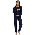 thumbnail image 3 of Xmarks Women Maternity Nursing Pajama Sets Pregnant Lounge Sleepwear Breastfeeding PJs Blue L, 3 of 9