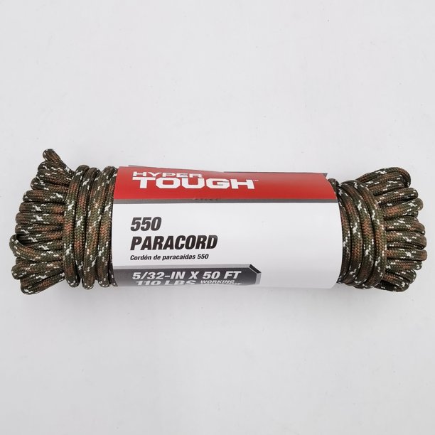 Hyper Tough 550 Utility Paracord Rope, Camo, 5/32 inch x 50 feet