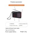 thumbnail image 3 of Mini Radio Receiver Retro Radio Versatile FM AM Full-Wave Band Portable Radio for Outdoor Camping, 3 of 5