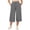 04 Medium Grey, variant on Women's Plus Size Capri Pants Stretchy Wide Leg Summer Drawstring Elastic Waist Lounge Pants With Pockets XL-5XL