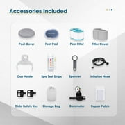 RELXTIME Portable Outdoor Spa, 4-6 Person Inflatable Hot Tub, Square Pool with 130 Massage Jets, 104°F