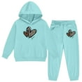 thumbnail image 4 of Tiijoy Valentine's Day Tracksuit for Girls Hoodie Sweatpants Sweatsuit, Sizes 3-4, 4 of 5