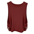 thumbnail image 4 of Wang6 Womens Loose Fit Tank Tops Causal Sleeveless Workout Tops Summer Crew Neck Solid Yoga Running Gym Basic Tees Red L, 4 of 6