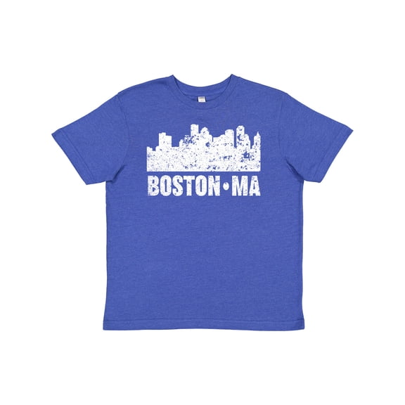 Inktastic Boston Massachusetts City Skyline with Grunge Youth T-Shirt