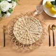 thumbnail image 2 of Round Rattan Table Placemat, Brown, 15", by My Texas House, 2 of 5