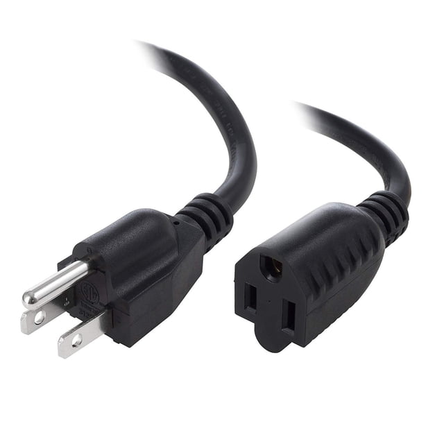 10 Pcs, Câble d'Extension d'Alimentation 16AWG, Noir 25 Pieds