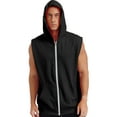 thumbnail image 6 of Raenseen Mens Fashion Sleeveless Athletic Hoodies Sport Sweatshirt Solid Color Pullover Gym Tank Top Black XXL, 6 of 8