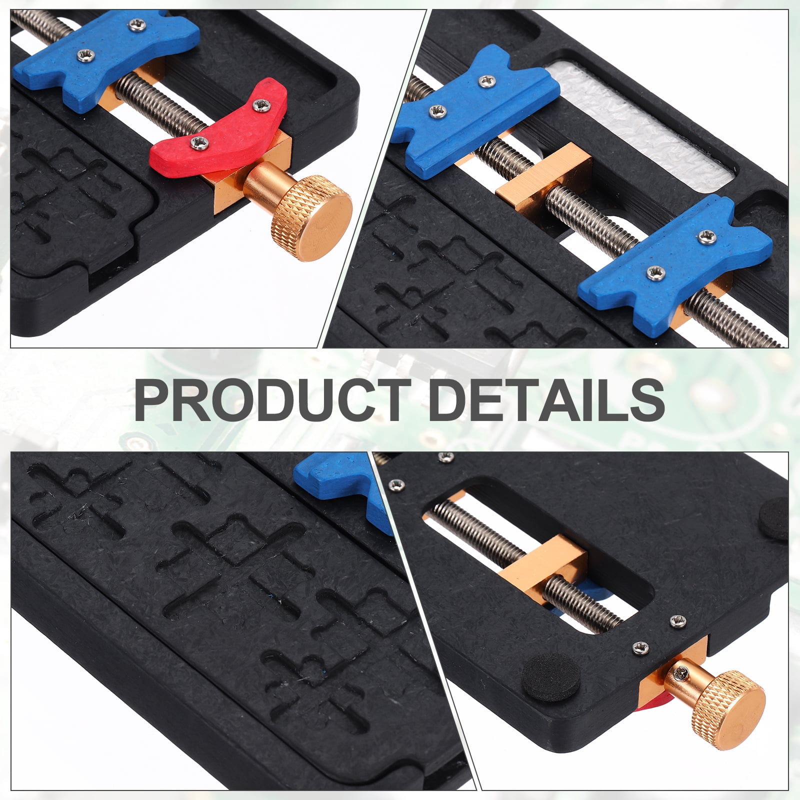 PCB Fixing Holder 3.5"x7.4"x0.6" Dual Axis PCB Circuit Board Clamp ,1 Set Black