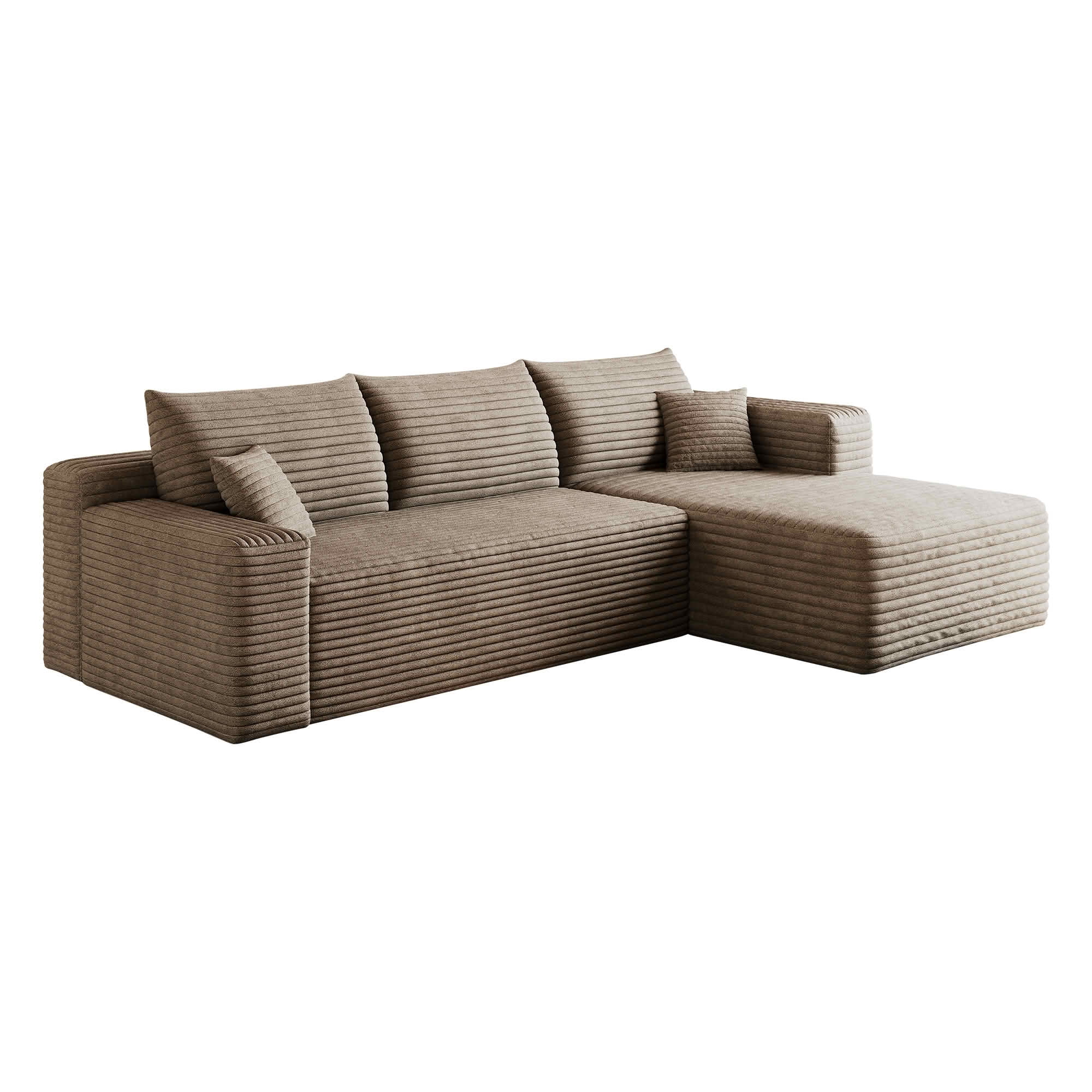 MAYEERTY 95 Inch L‑Shaped Cloud Sectional Sofa, Modern Minimalist Deep‑Seat Corner Couch, Plush Corduroy Upholstered Reversible Sofa, No‑Assembly Required for Living Room Bedroom Apartment