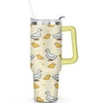 thumbnail image 2 of White Duckling 40 Oz Tumbler with Handle Lid and Straw, Stainless Steel Double Walled Vacuum Insulated Cup, Cute Anniversary Wedding Birthday Gifts Tumbler for Women Men Friends Outdoor Indoor, 2 of 7