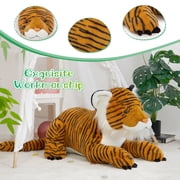 Tezituor 46.4 Tiger Stuffed Animals Huge Tiger Plush Pillow Huggable Size Plush Toy