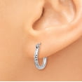 thumbnail image 3 of Boucles d'Oreilles Créoles en Or Blanc 14k, Tube Rond 2 mm, 3 of 8