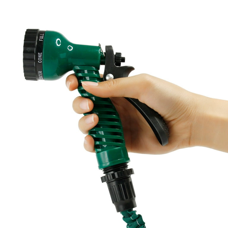 CozyBox 50ft Expanding Garden Hose Heavy Duty Flexible No-Kink Expandable Extra-Strength Water Hose with Multi-Setting Spray Nozzle and Hose Holder Blue Green Black - 25ft 50ft 75ft 100ft 150ft