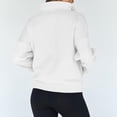 thumbnail image 6 of Yokua Quarter Zipper Cropped Sweatshirt Long Sleeve Oversized Pullover Top for Women, 6 of 8