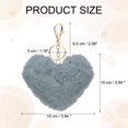 thumbnail image 2 of Uxcell Pom Pom Keychain, 10 cm Soft Cute Fluffy Heart Key Ring, Gray, 2 of 7