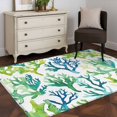 thumbnail image 3 of Summer Marine Plant Area Rugs 3x5 ft Water Blue Coral Tropical Sea Washable Rug Non Slip Indoor Carpet Absorbent Floor Mat for Living Room Bedroom Dining Room, 3 of 9