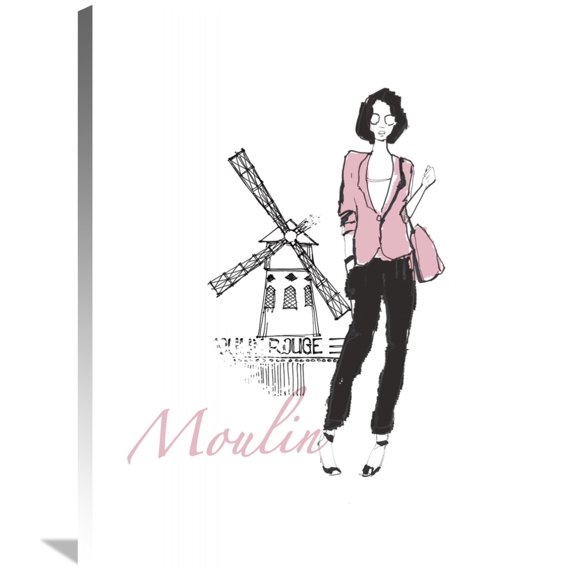 Global Gallery Avery Tillmon 'French Chic IV Pink on White' Canvas Wall Art